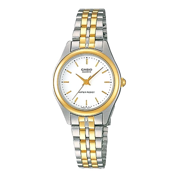Casio Women's Silver & Gold Analog Metal Strap Watch LTP-1129G-7ARDF