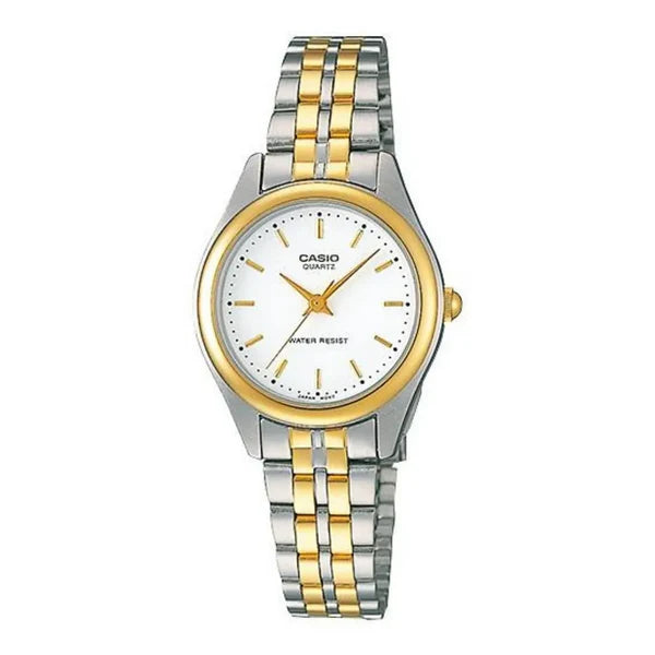 Casio Women's Silver & Gold Analog Metal Strap Watch LTP-1129G-7ARDF