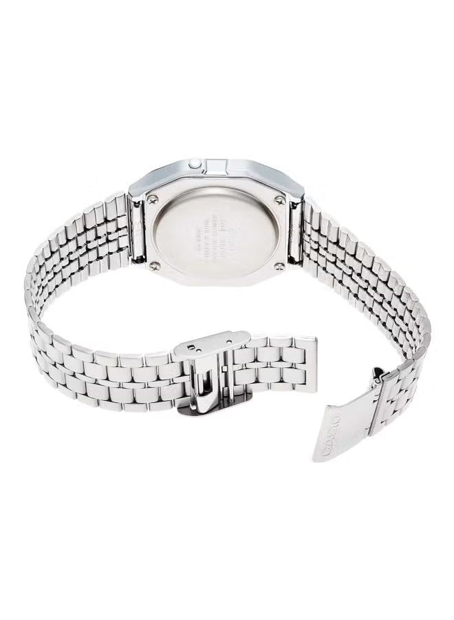 Casio Digital Watch A159W-N1DF Grey Dial, Silver Band