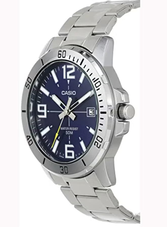 Casio Men's Silver Analog Stainless Steel Strap Watch -MTP-VD01D-2BVUDF