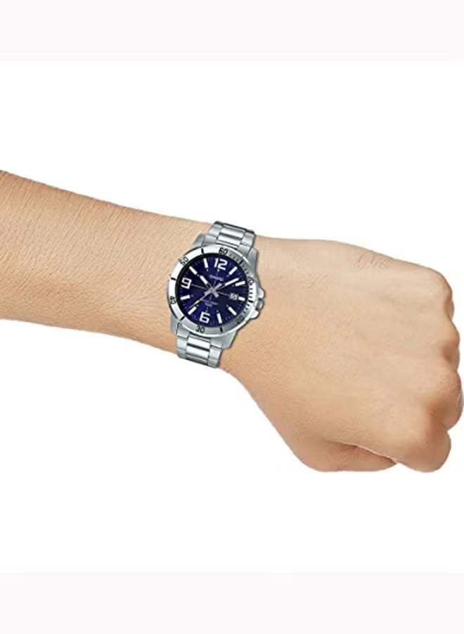 Casio Men's Silver Analog Stainless Steel Strap Watch -MTP-VD01D-2BVUDF