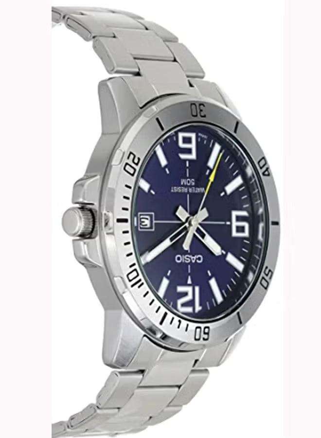 Casio Men's Silver Analog Stainless Steel Strap Watch -MTP-VD01D-2BVUDF